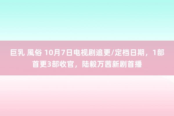 巨乳 風俗 10月7日电视剧追更/定档日期，1部首更3部收官，陆毅万茜新剧首播