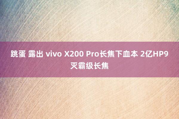 跳蛋 露出 vivo X200 Pro长焦下血本 2亿HP9灭霸级长焦