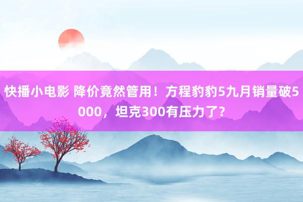 快播小电影 降价竟然管用！方程豹豹5九月销量破5000，坦克300有压力了？