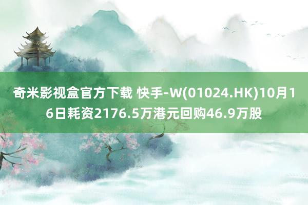 奇米影视盒官方下载 快手-W(01024.HK)10月16日耗资2176.5万港元回购46.9万股