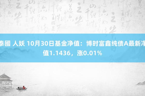 泰國 人妖 10月30日基金净值：博时富鑫纯债A最新净值1.1436，涨0.01%