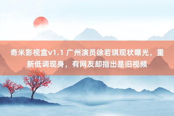 奇米影视盒v1.1 广州演员徐若琪现状曝光，重新低调现身，有网友却指出是旧视频