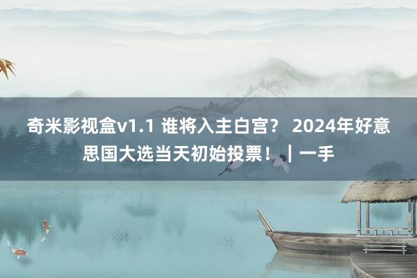 奇米影视盒v1.1 谁将入主白宫？ 2024年好意思国大选当天初始投票！｜一手