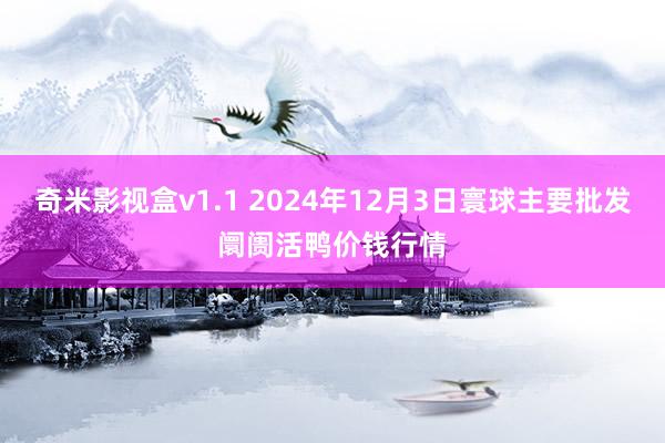 奇米影视盒v1.1 2024年12月3日寰球主要批发阛阓活鸭价钱行情