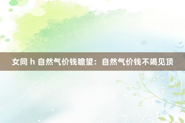 女同 h 自然气价钱瞻望：自然气价钱不竭见顶