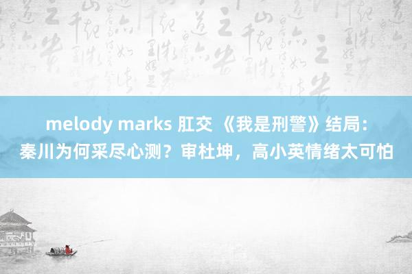 melody marks 肛交 《我是刑警》结局：秦川为何采尽心测？审杜坤，高小英情绪太可怕