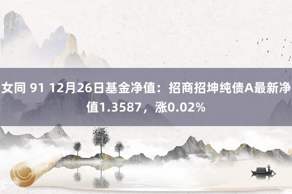 女同 91 12月26日基金净值：招商招坤纯债A最新净值1.3587，涨0.02%