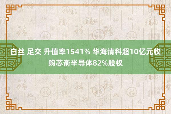 白丝 足交 升值率1541% 华海清科超10亿元收购芯嵛半导体82%股权