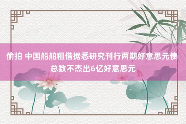 偷拍 中国船舶租借据悉研究刊行两期好意思元债 总数不杰出6亿好意思元