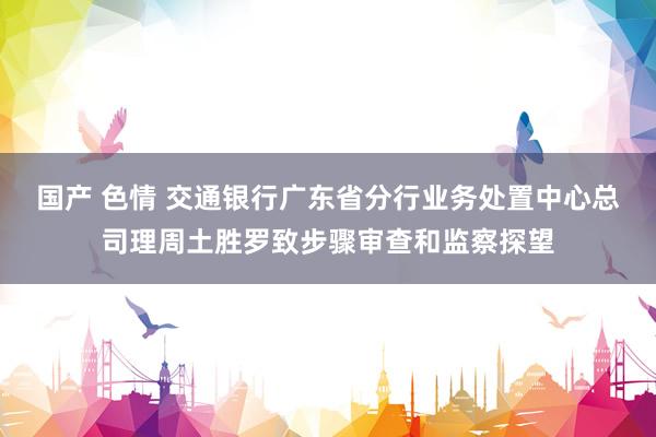 国产 色情 交通银行广东省分行业务处置中心总司理周土胜罗致步骤审查和监察探望