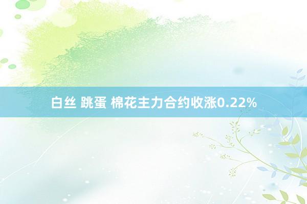 白丝 跳蛋 棉花主力合约收涨0.22%