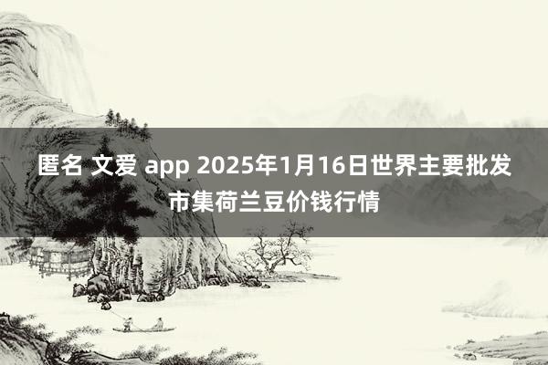 匿名 文爱 app 2025年1月16日世界主要批发市集荷兰豆价钱行情